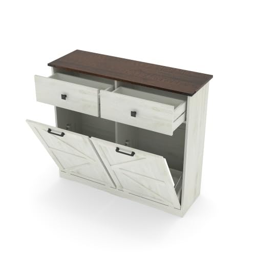 20 Gallon Tilt Out Trash Can Cabinet with Drawer W920