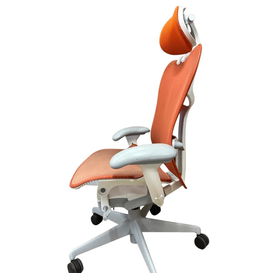 Turquoise Studio White Office Chair with Headrest J252