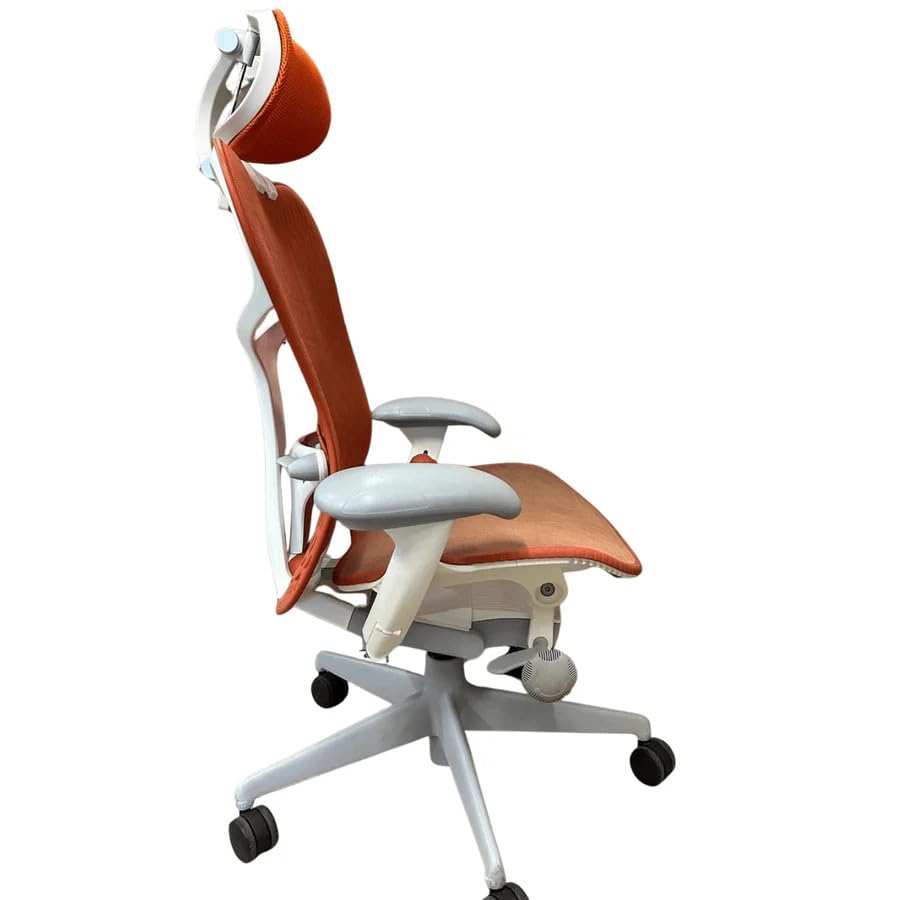 Turquoise Studio White Office Chair with Headrest J252