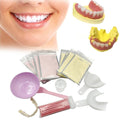 DIY Denture Complete Kit with Impression Material, Gum Material, Components for Top and Bottom Full or Partial Dentures R406238