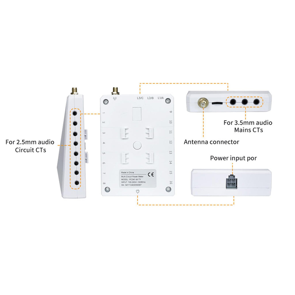 WiFi 3 Phase 4 Wire Bidirectional Energy Meter with Sensors C851370