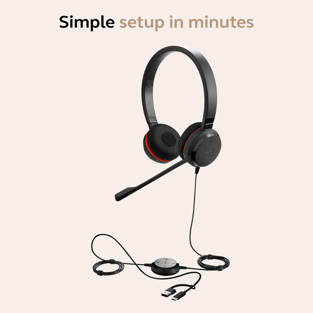 Wired Dual-Ear Headset with Mic, Black R6835
