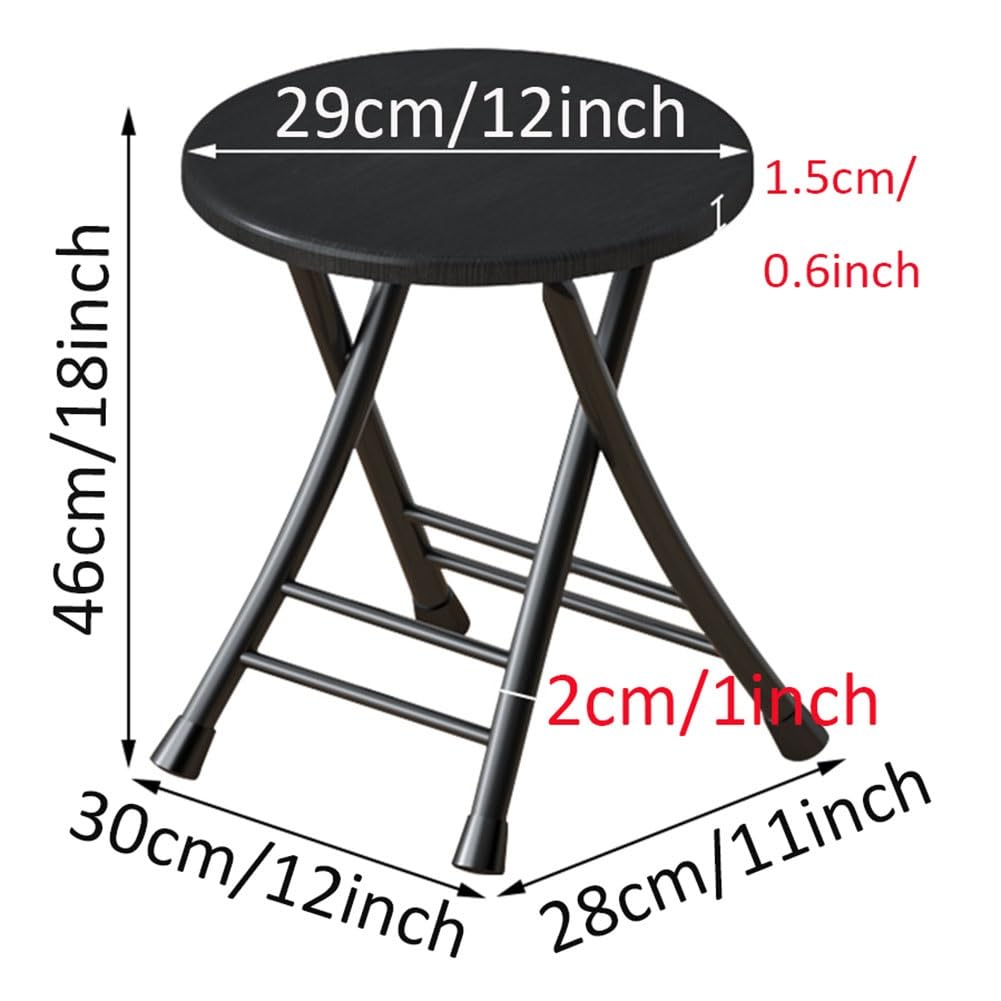 18 Inch Black Foldable Stool 220lbs Capacity O832213