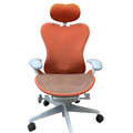 Turquoise Studio White Office Chair with Headrest J252