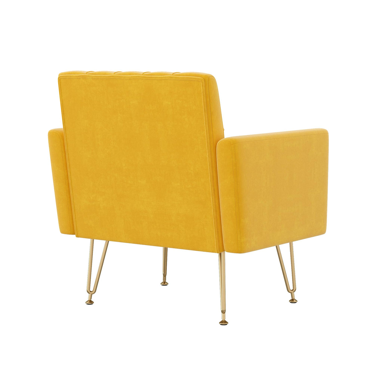 Velvet Single Sofa Chair with Tufted Back and Metal Legs Y94053