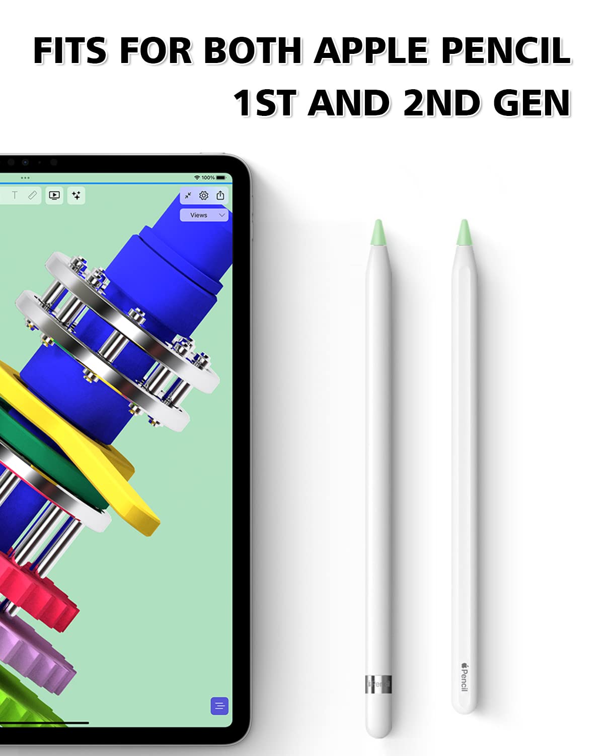 60 Pack Anti-Slip Silicone Tip Cover for Apple Pencil R452