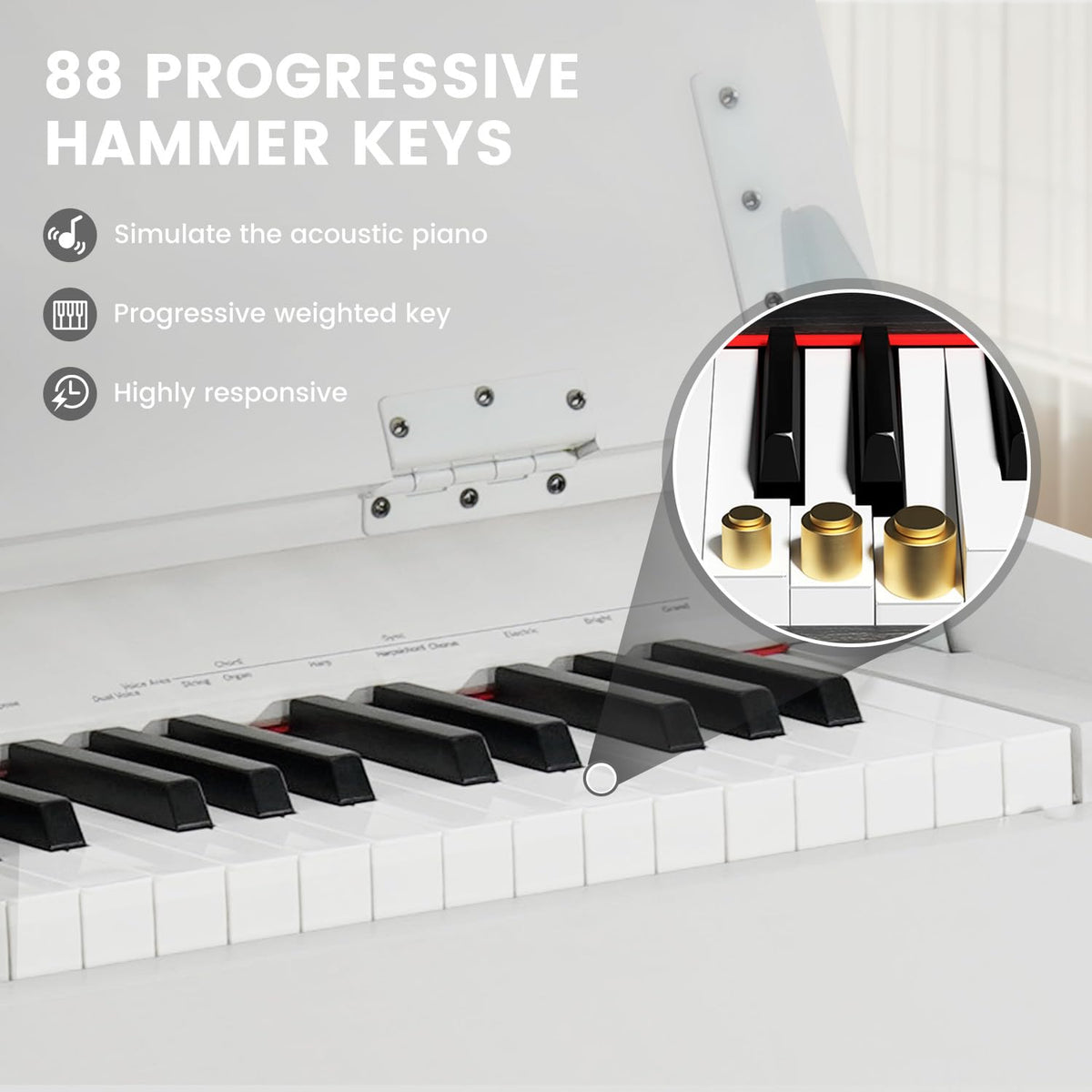 88-Key Weighted Hammer Action Piano Keyboard with Bench M696
