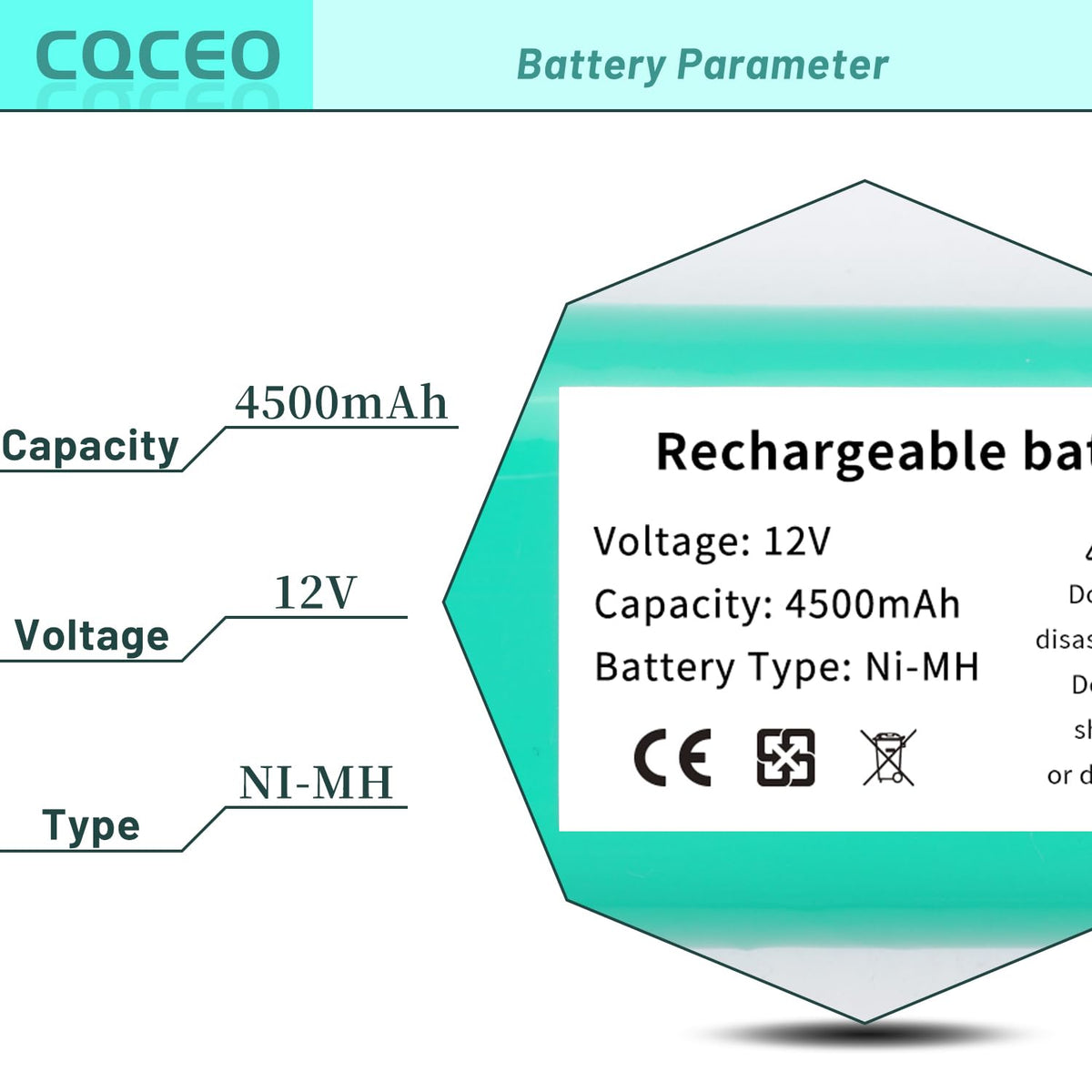12V 4500mAh Ni-MH Vacuum Cleaner Battery W350847