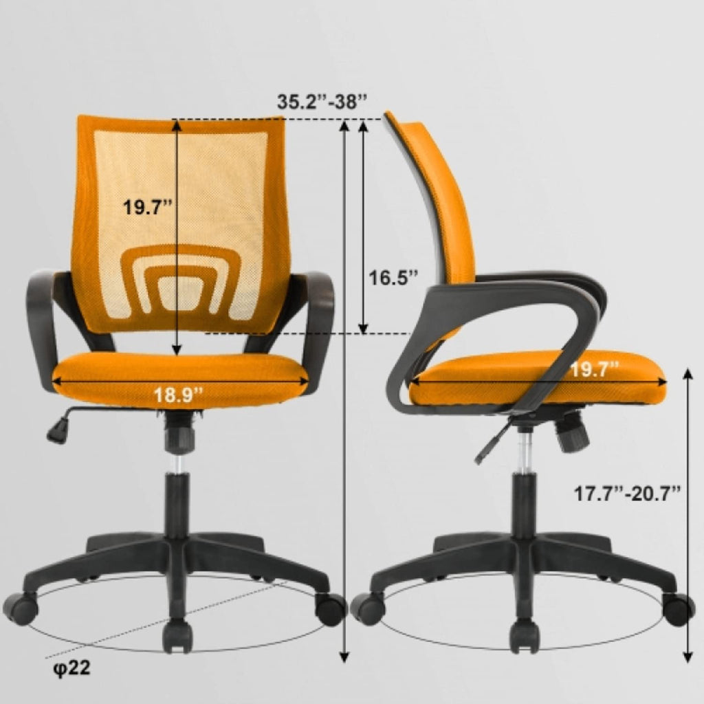 Orange Mesh Ergonomic Desk Chair with Lumbar Support A2185