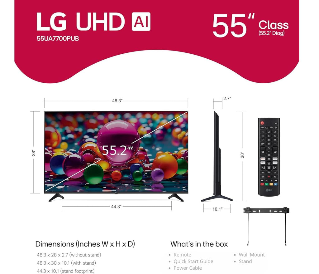 55" 4K UHD Smart TV HDR10 Bluetooth P58017