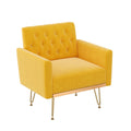 Velvet Single Sofa Chair with Tufted Back and Metal Legs Y94053