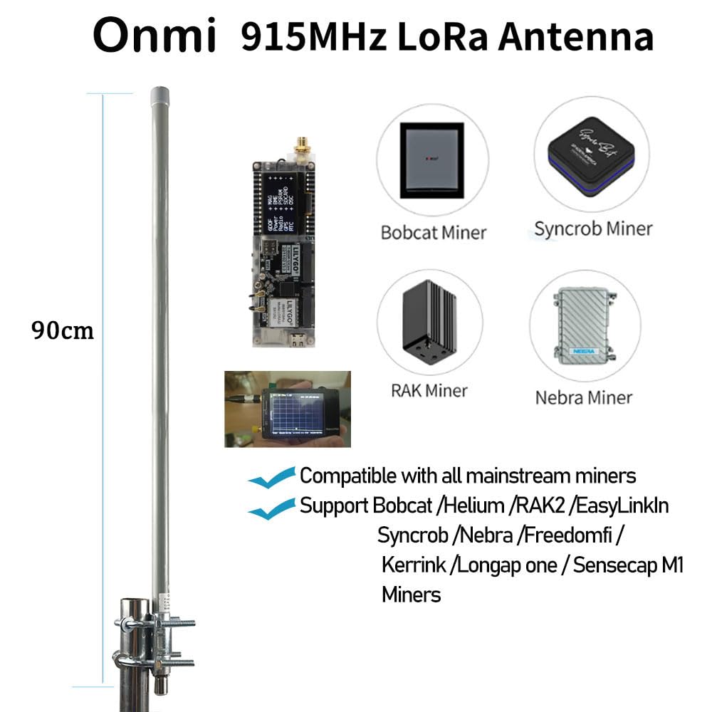 915mhz LoRa Antenna 10dbi 16.5ft RP-SMA SMA Cable Q63441