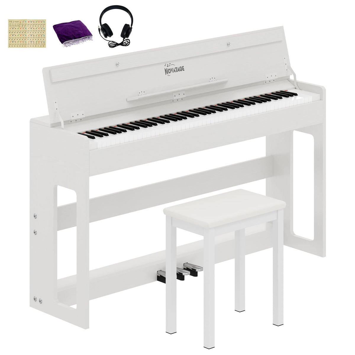 88-Key Weighted Hammer Action Piano Keyboard with Bench M696