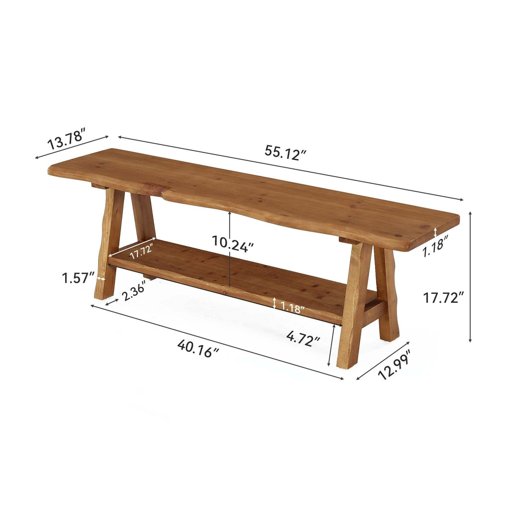 Brown Solid Wood Entryway Bench A634817