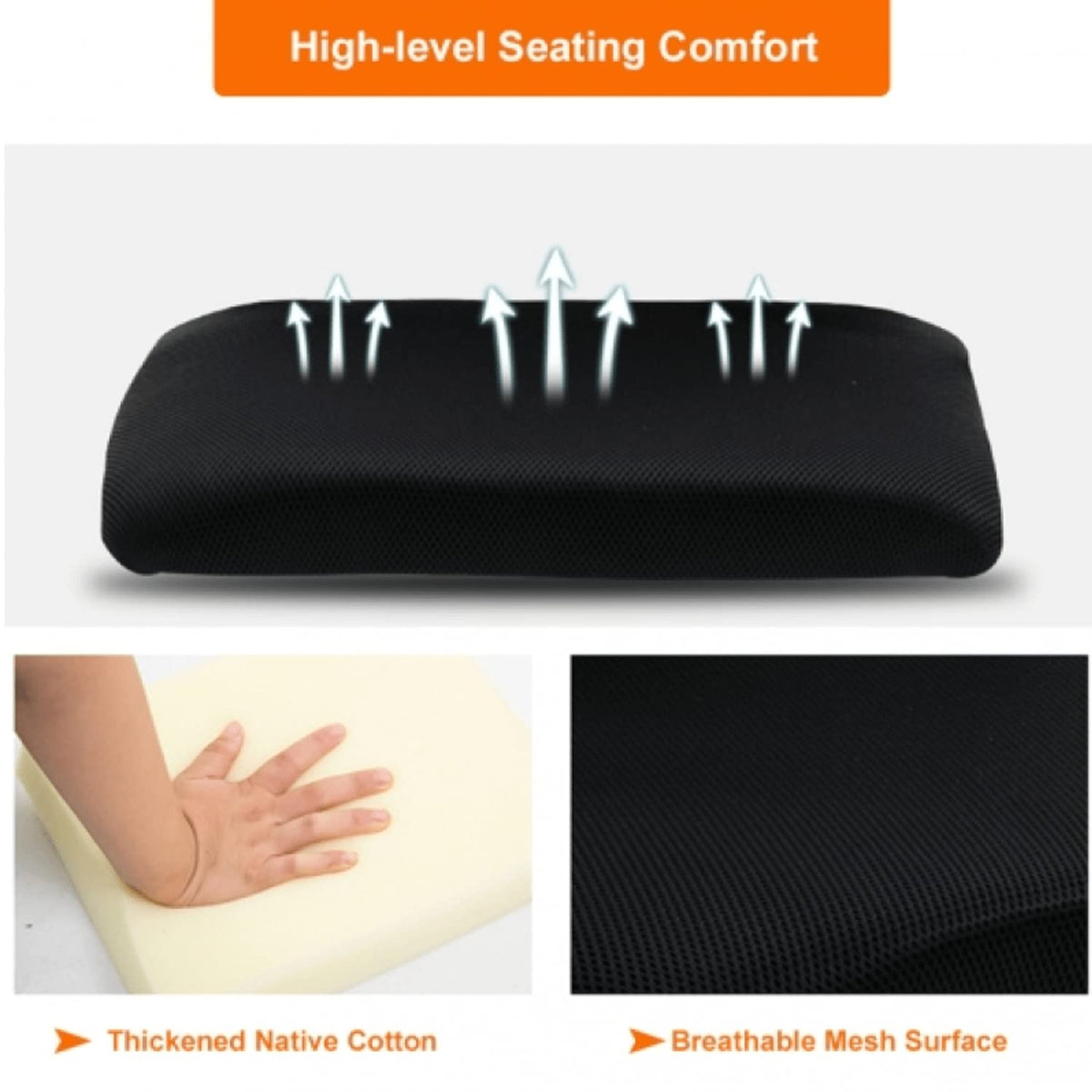 Orange Mesh Ergonomic Desk Chair with Lumbar Support A2185