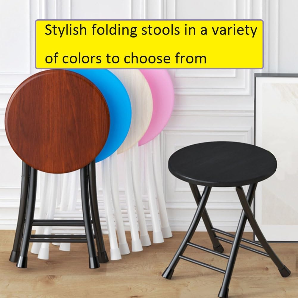 18 Inch Black Foldable Stool 220lbs Capacity O832213