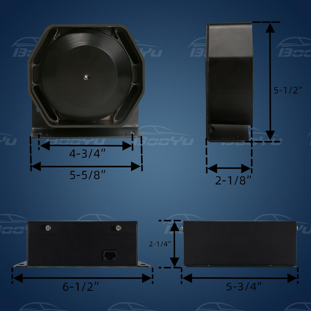 200W Emergency Slim Horn Speaker Siren PA System with Handheld Microphone Y8973