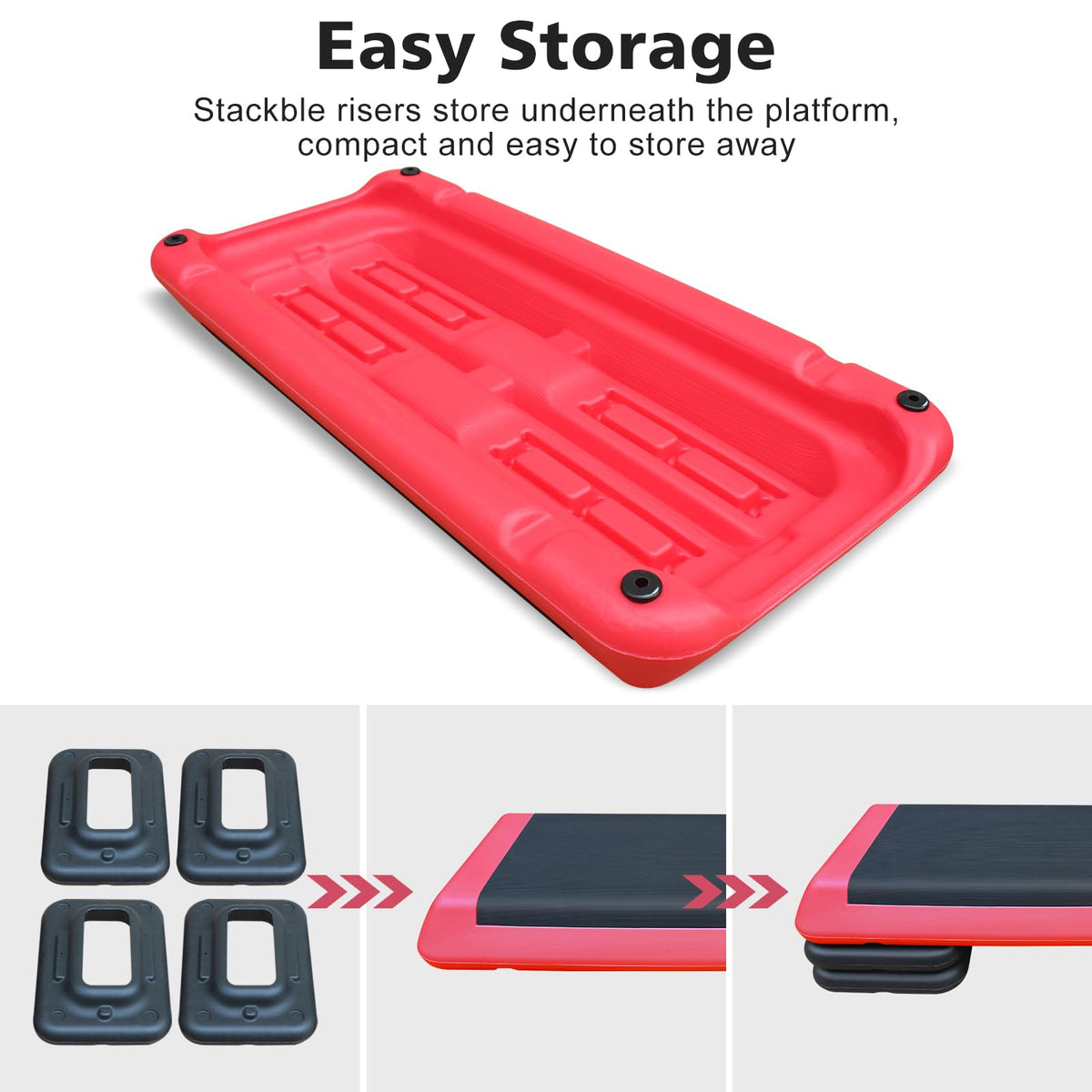 28.5'' Adjustable Aerobic Step Platform with 4 Stackable Risers G545331