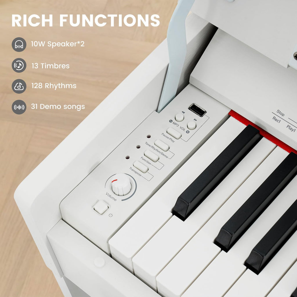 88-Key Weighted Hammer Action Piano Keyboard with Bench M696