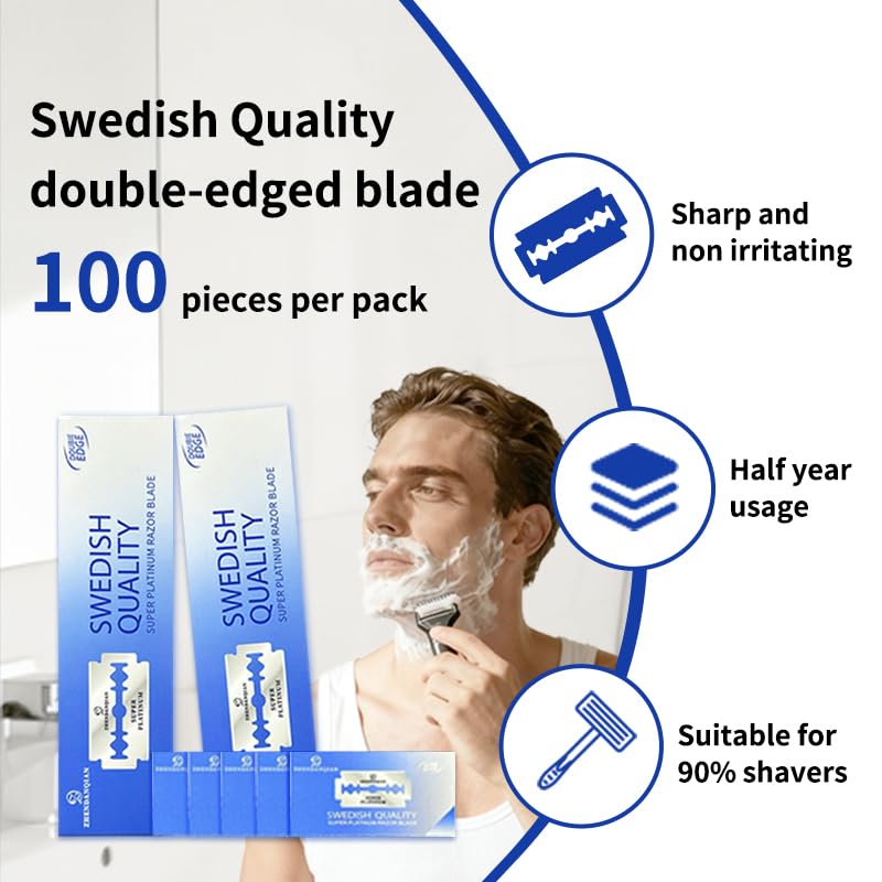 Double Edge Razor Blades, 100 Pack J161940