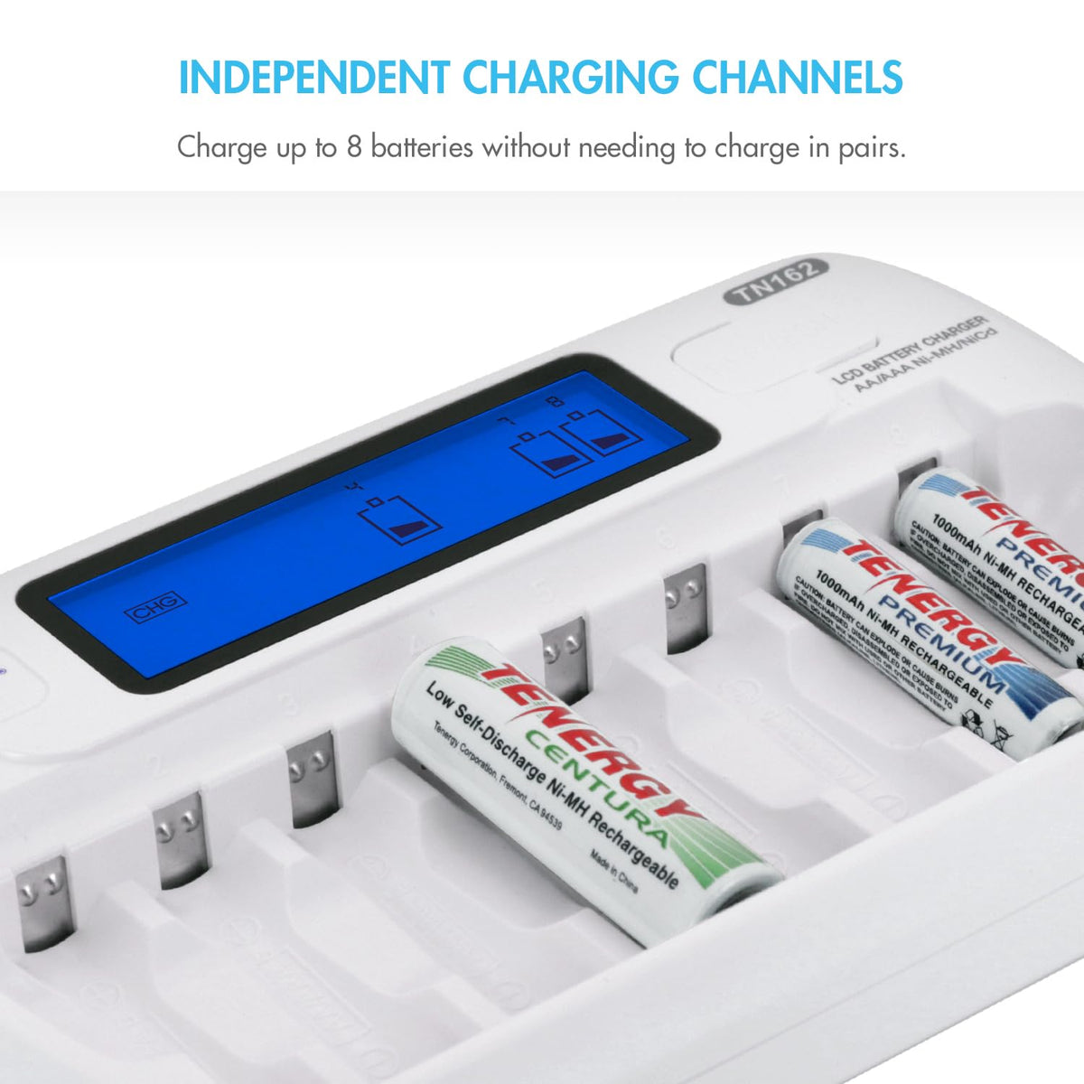 8-Bay Smart LCD Battery Charger for AA/AAA NiMH/NiCd Batteries Z742