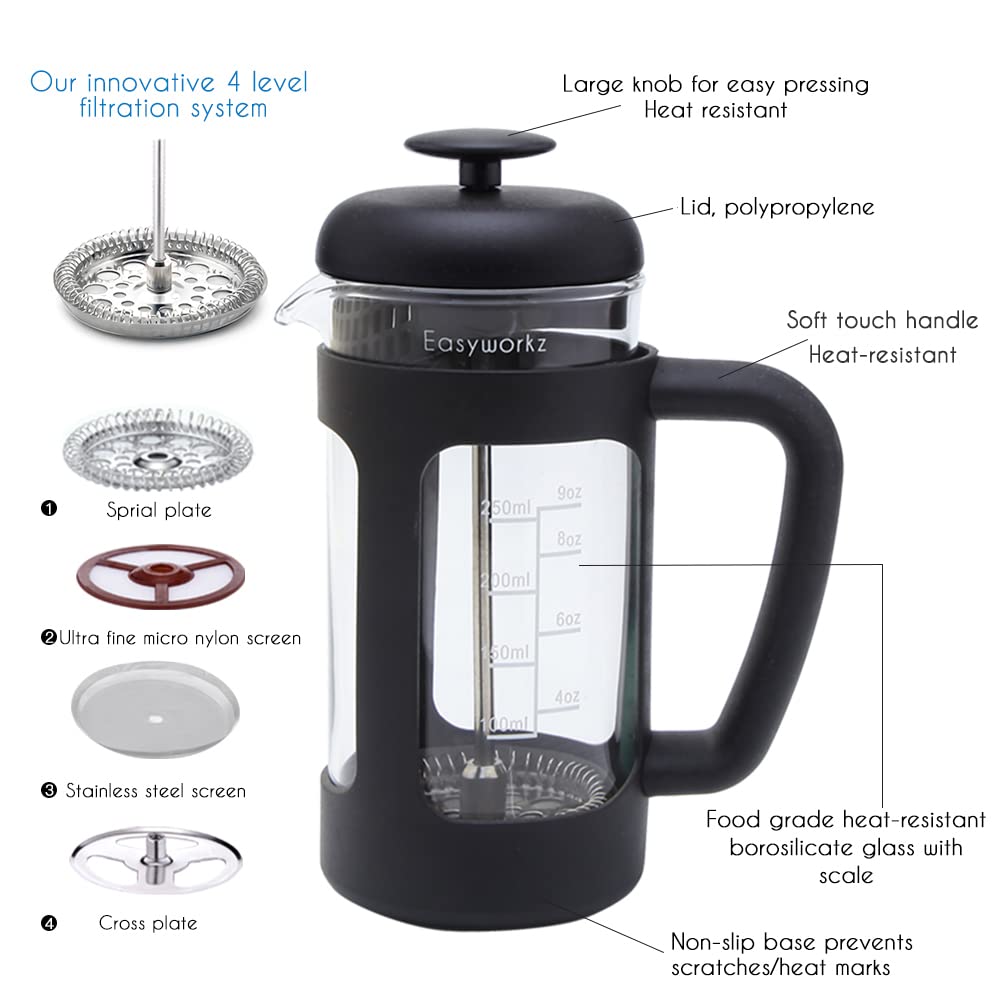 12 oz French Press Coffee Tea Maker with Measuring Spoon Z611242