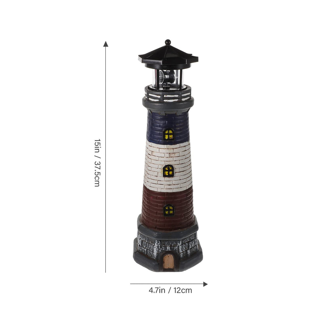 Solar Lighthouse Garden Lights Outdoor Waterproof Resin Statue Lamp M7048