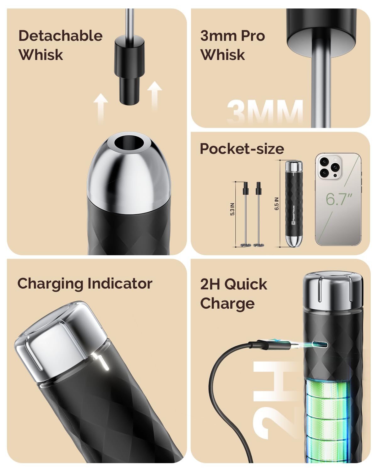 Rechargeable Milk Frother Z876