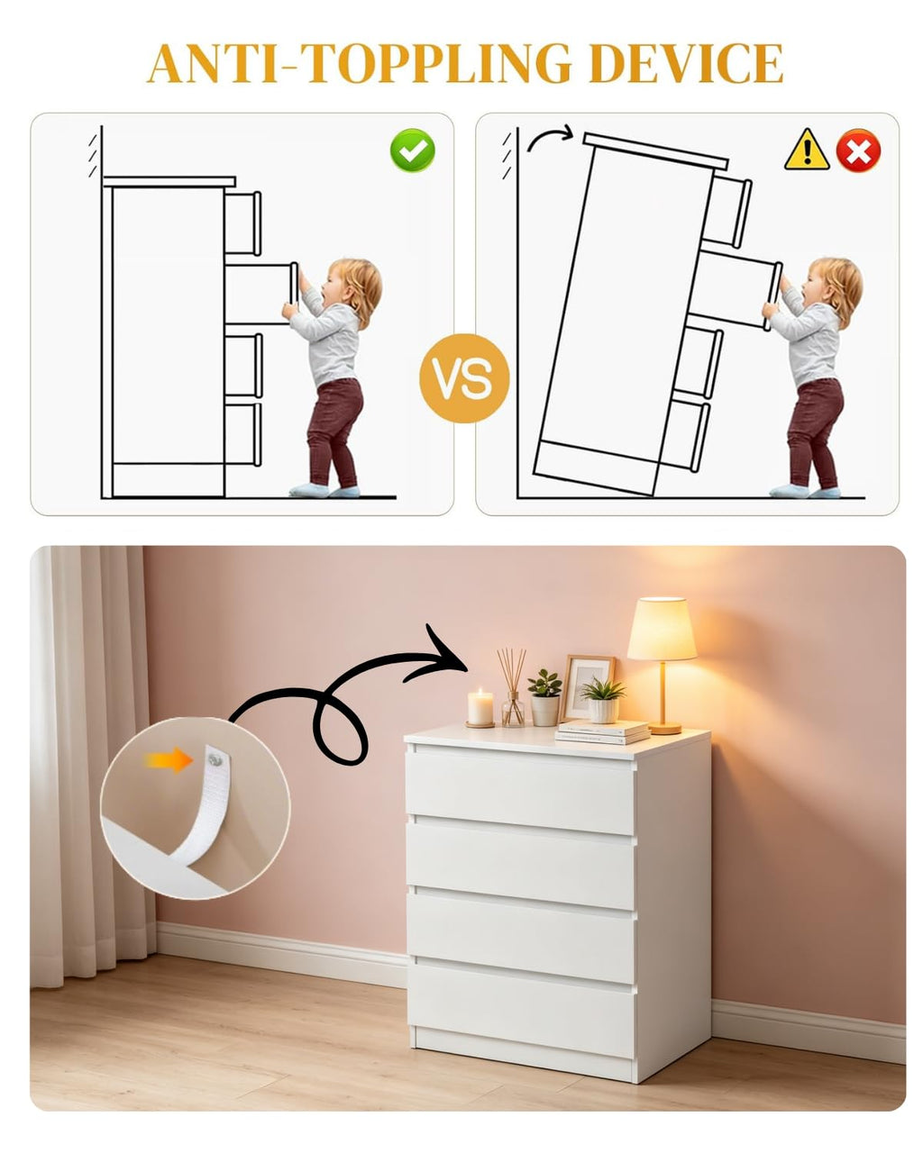White 4 Drawer Dresser D87696