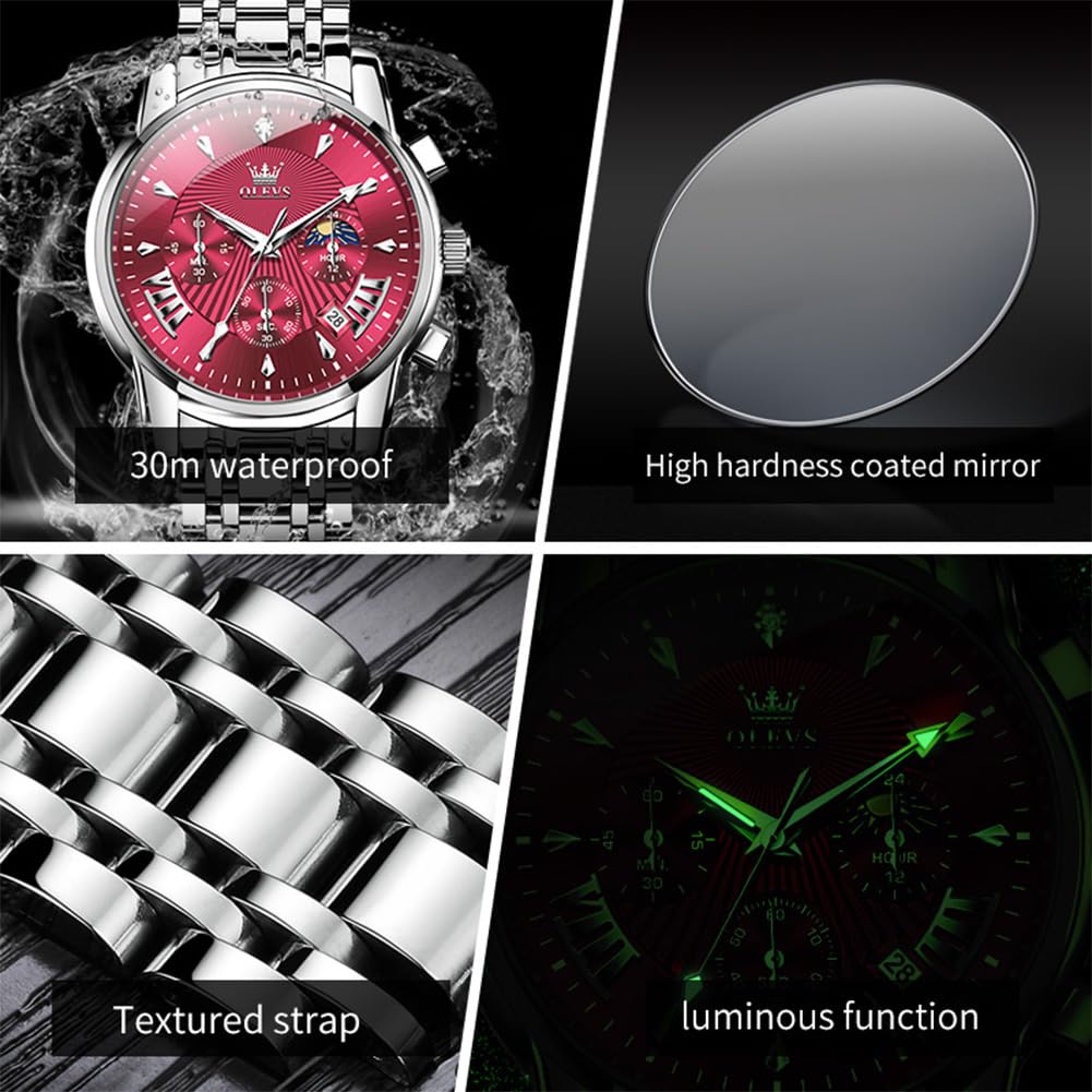 Men Dress Chronograph Stainless Steel Watch D13051