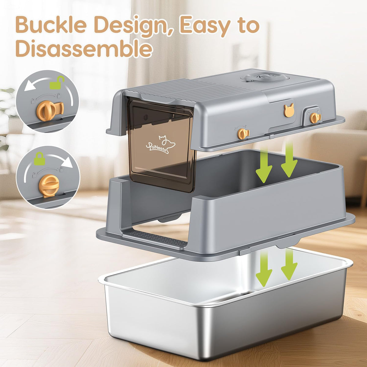 Stainless Steel Litter Box with Lid O2367