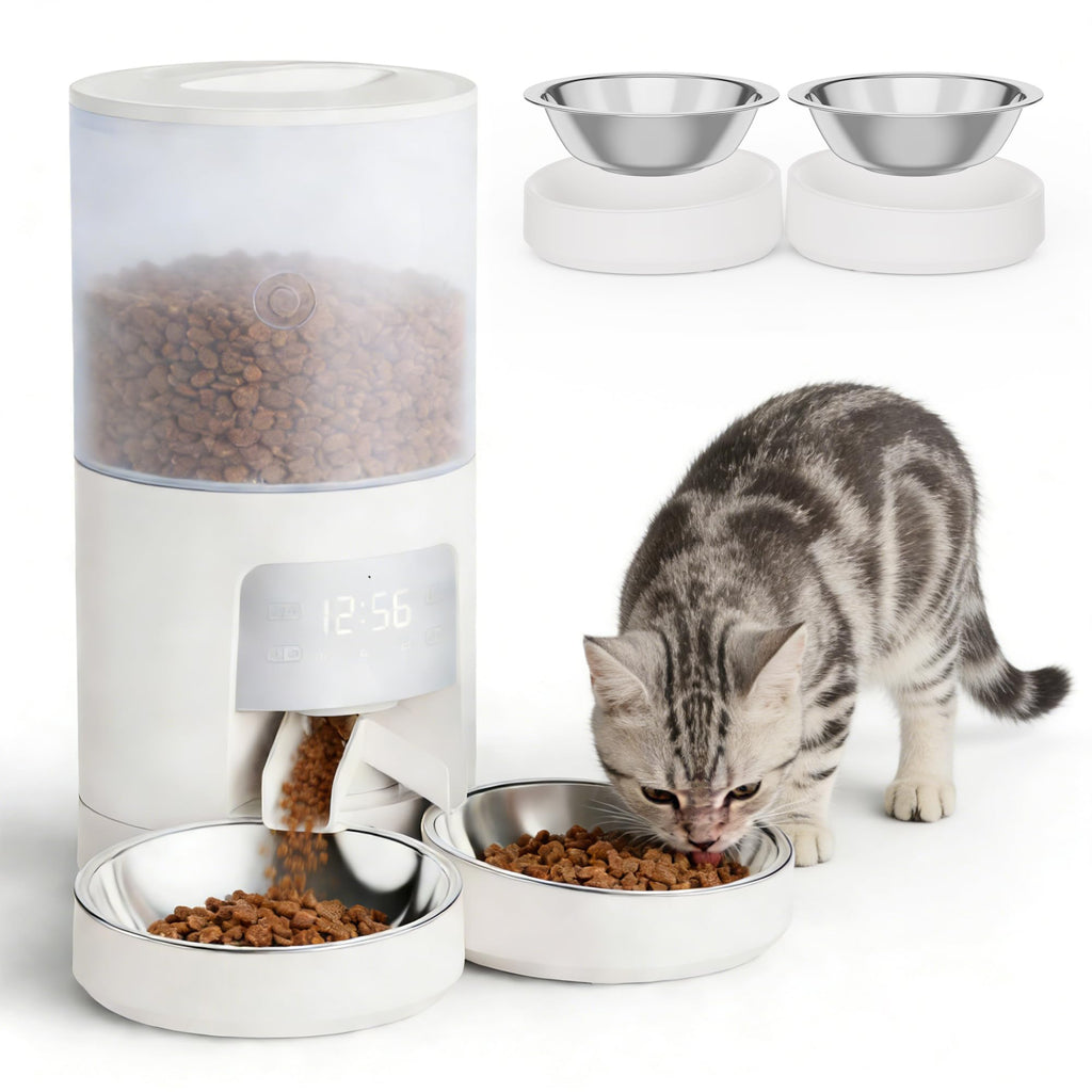 Automatic Cat Feeder for 2 Cats, 6L White F29798