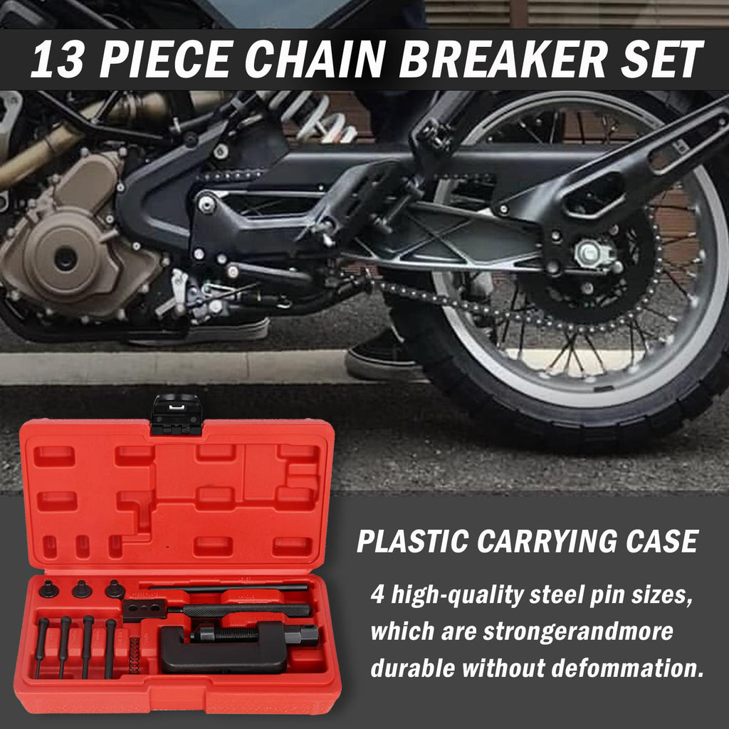 13 Pc Motorcycle Chain Breaker and Riveting Tool Kit C485