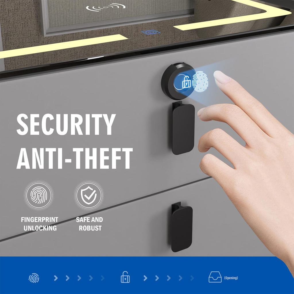 Wireless Charging Fingerprint Lock Nightstand T485969