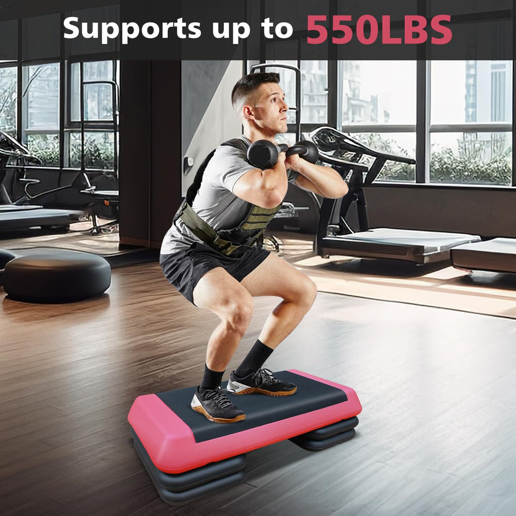 28.5'' Adjustable Aerobic Step Platform with 4 Stackable Risers G545331