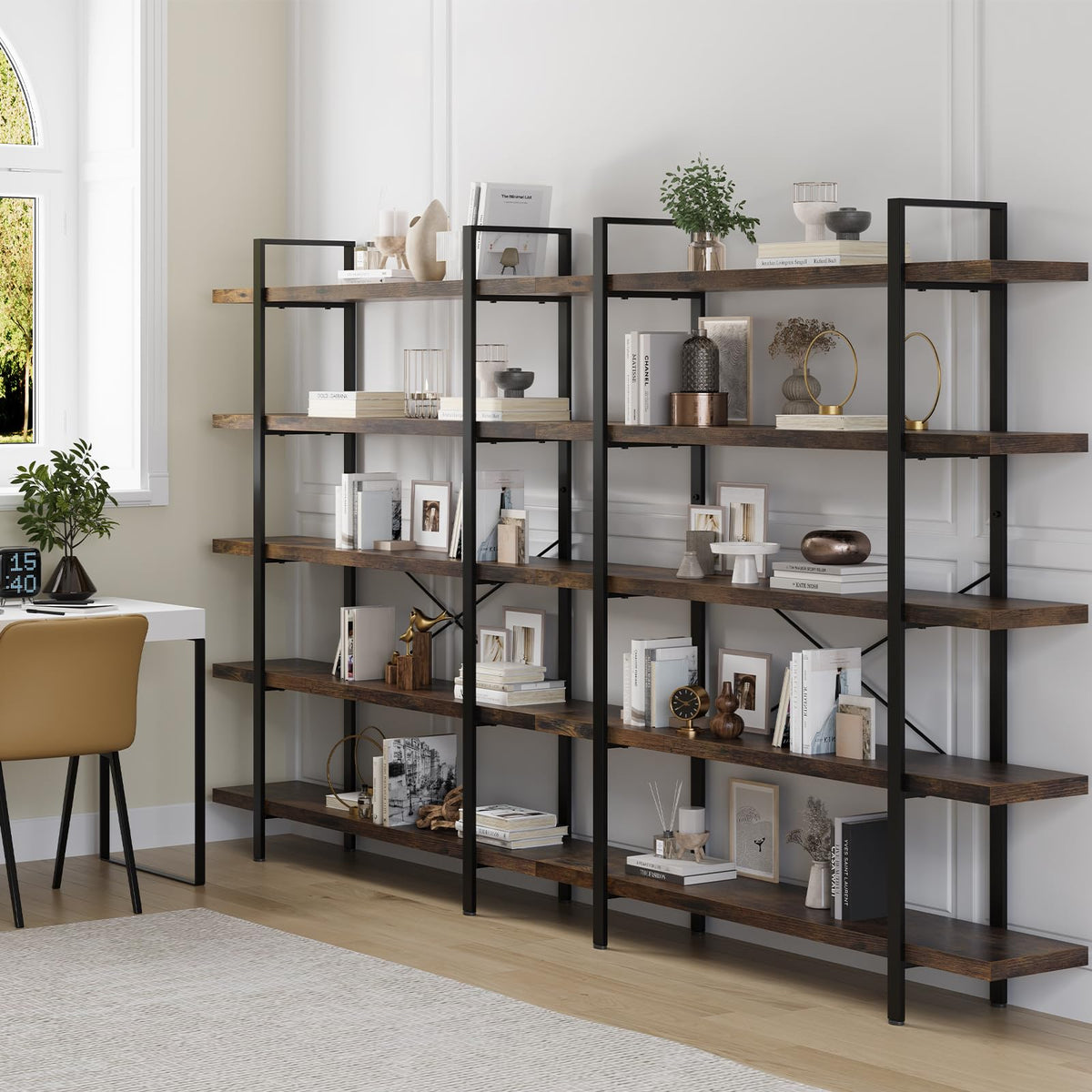5 Tier Rustic Open Bookshelf C10724