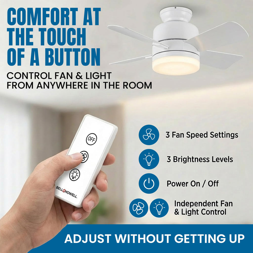 15.4" Socket Fan Light Ceiling Fan with Remote Control U582730