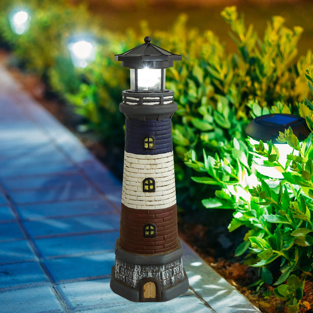 Solar Lighthouse Garden Lights Outdoor Waterproof Resin Statue Lamp M7048