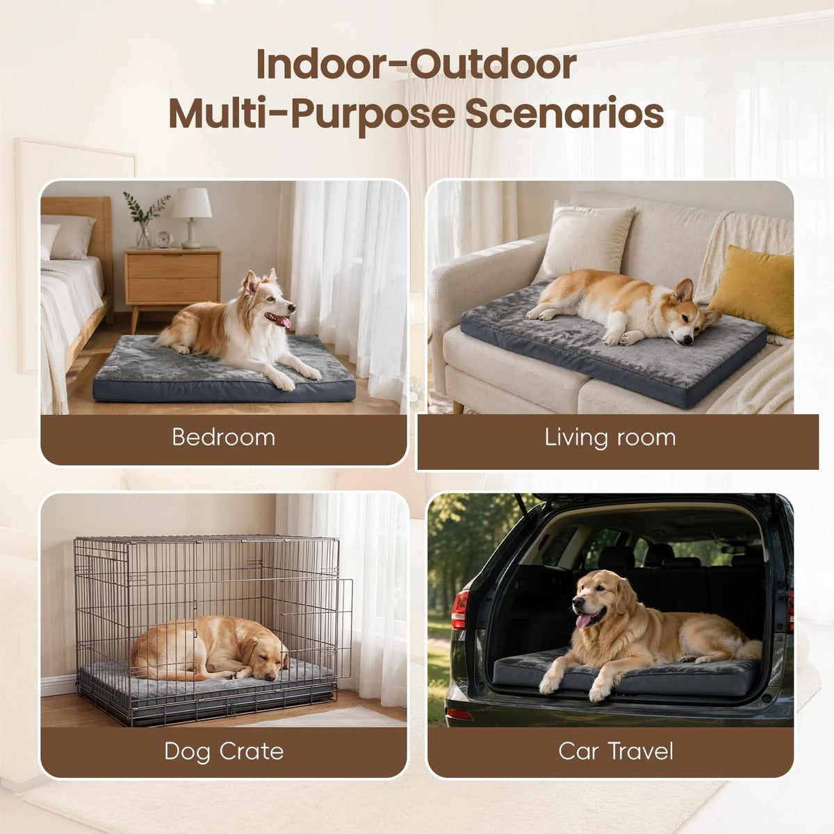 Large Plush Dog Bed with Washable Cover Y93689