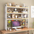 3-Tier Adjustable White Wooden Desktop Bookshelf V725927