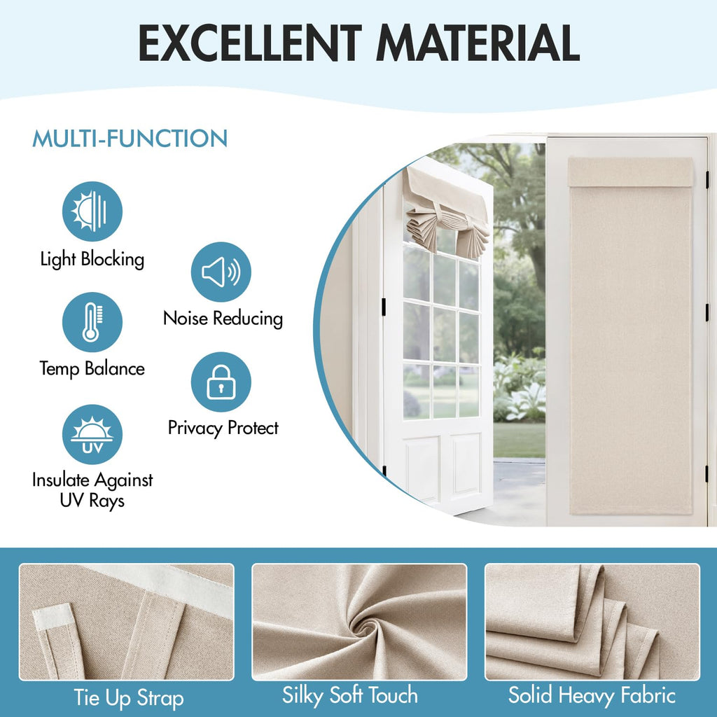 100% Blackout Linen Curtains 2 Panels I97812