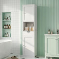 Tall Narrow Bathroom Storage Cabinet with Adjustable Shelves, White K572797