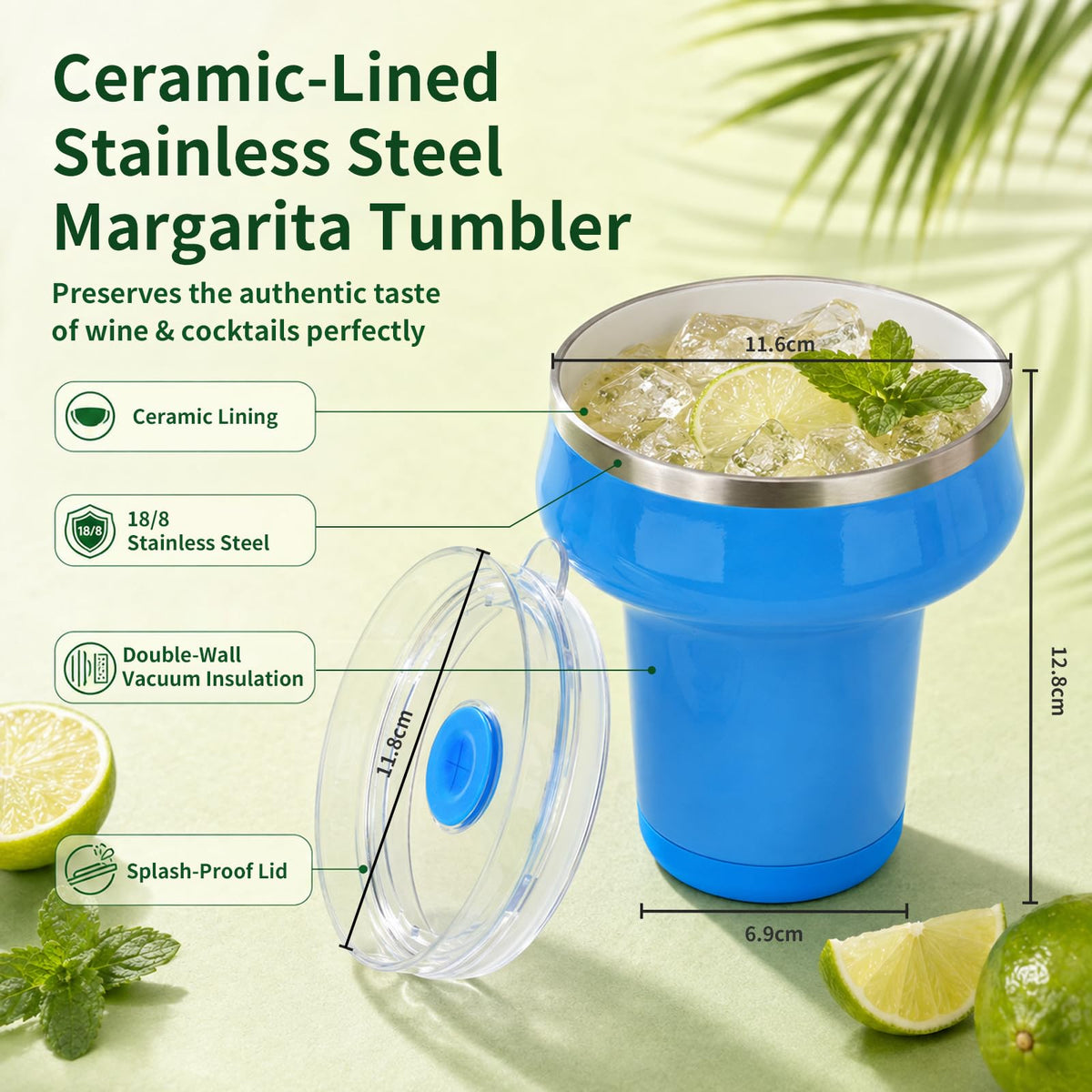 16oz Insulated Tumbler with Lid & Straws Y578
