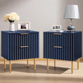 Glossy Nightstand Set of 2 with Drawers H2075