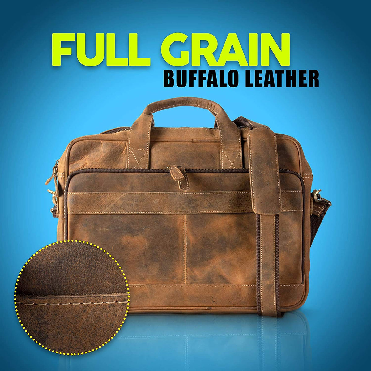 18 Inch Leather Laptop Messenger Bag T738757