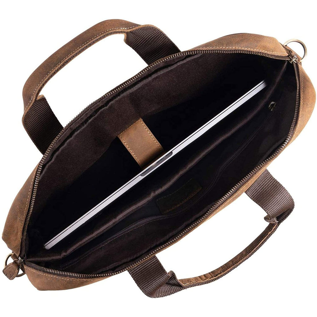 18 Inch Leather Laptop Messenger Bag T738757