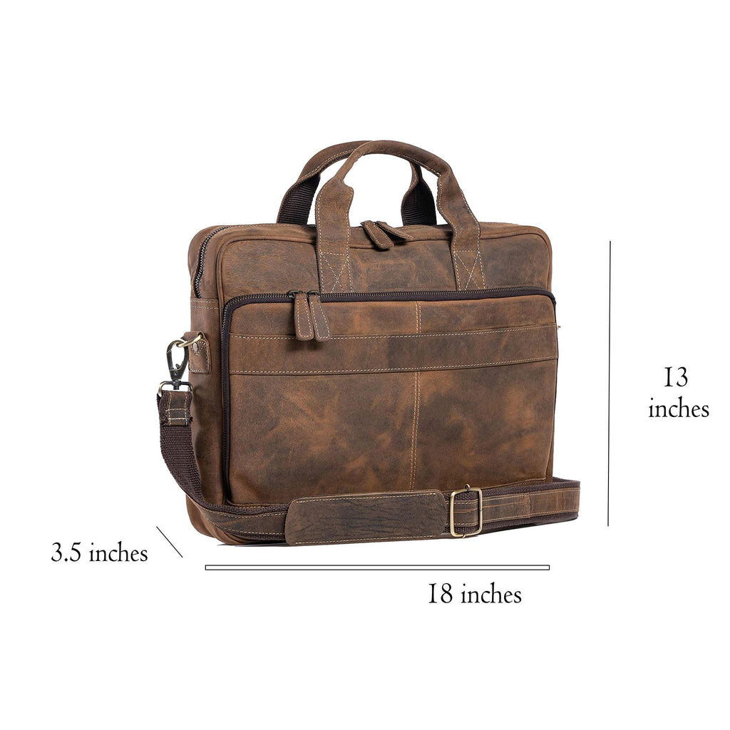 18 Inch Leather Laptop Messenger Bag T738757