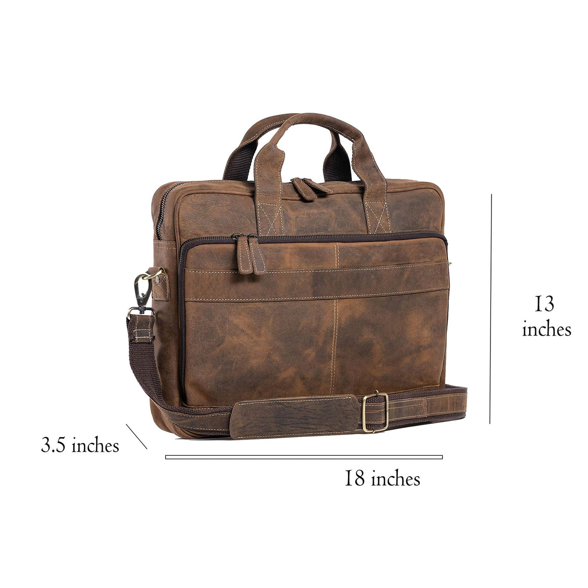 18 Inch Leather Laptop Messenger Bag T738757
