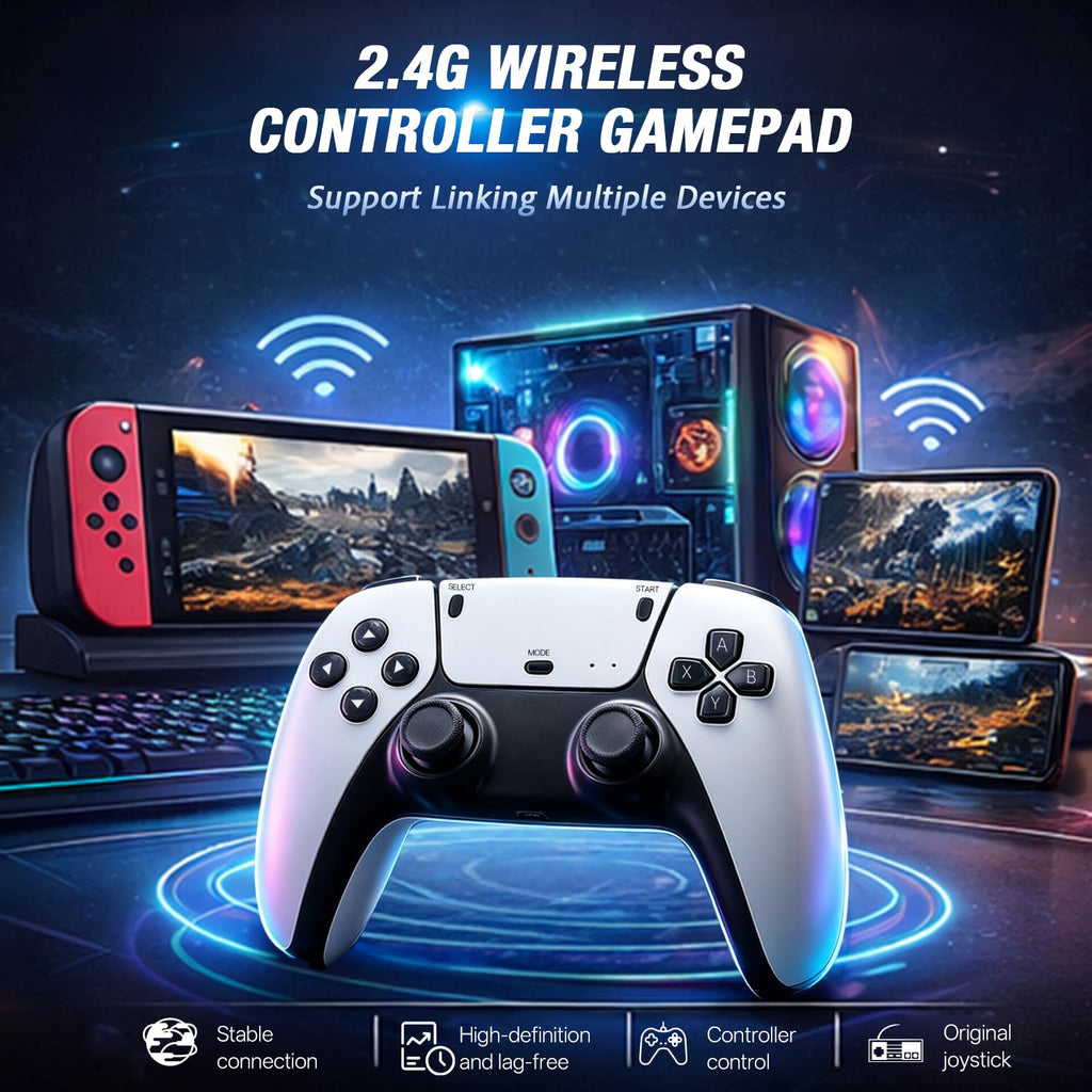 Wireless Retro Game Console with 4K Output and 2.4G Controllers 128GB V4139