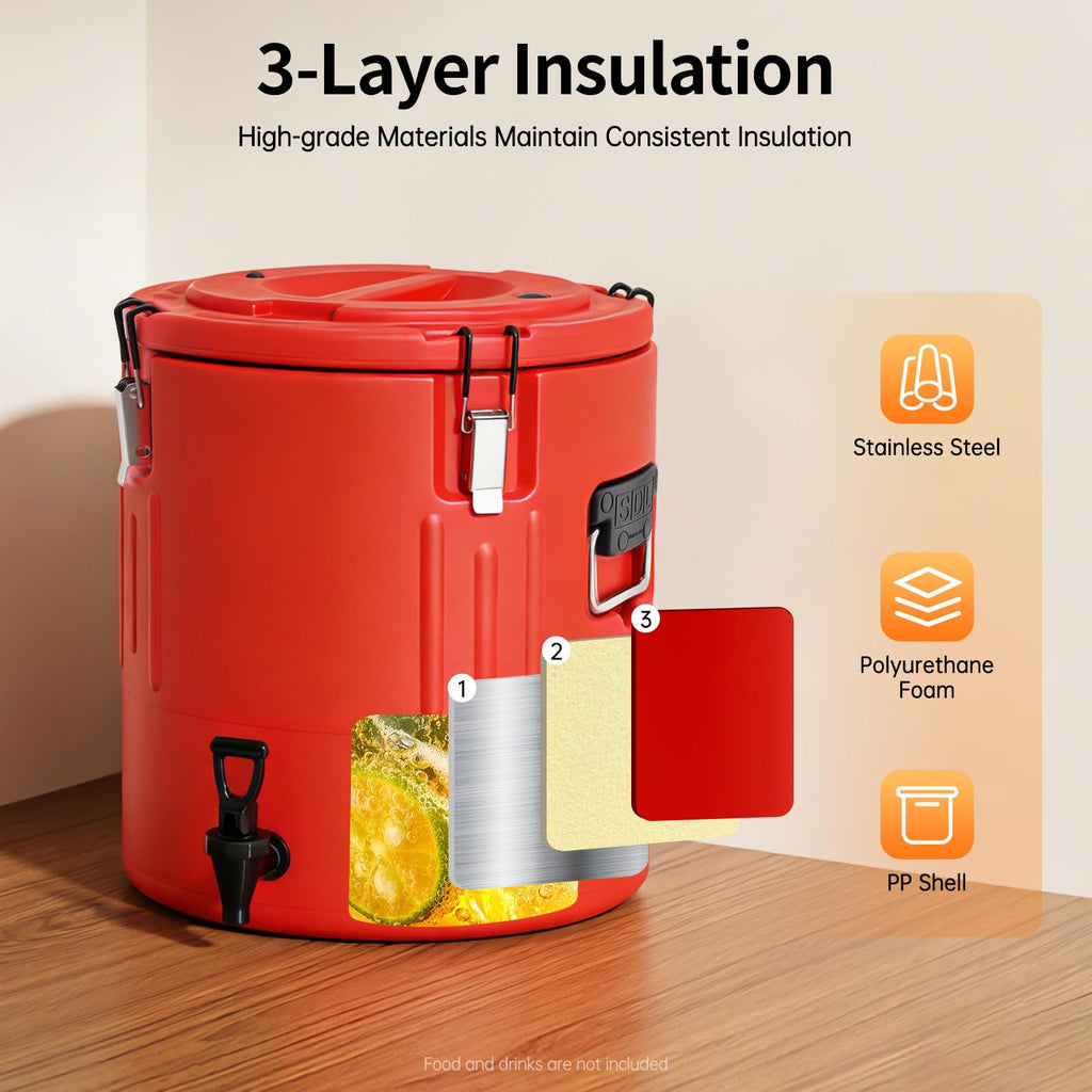 40L Stainless Steel Insulated Drink Dispenser with Faucet A62355